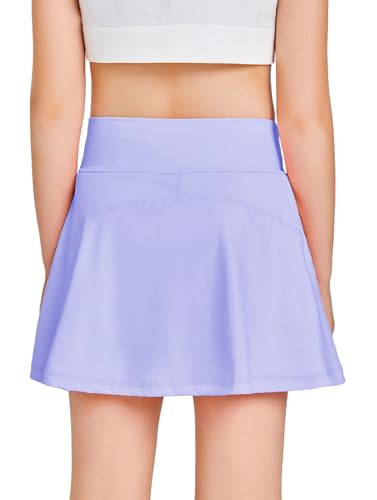 Image of Haloumoning Girls Tennis Skirt High Waisted Athletic Skorts | Pockets Shorts, Crossover,Workout Golf Running Skirts