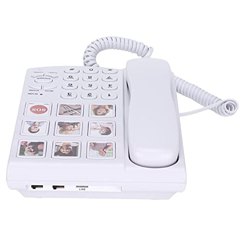 Teléfono con foto para adultos mayores, línea fija con SOS miniatura 7