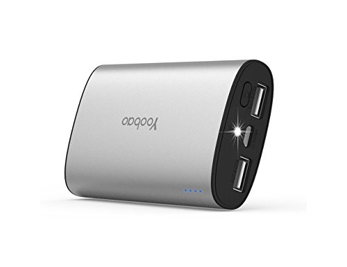 Yoobao Portable Charger, Portable Power Bank 10200mAh External Charger Powerbank Cell Phone Battery Backup Power Pack Dual USB Compatible with iPhone X/8/Plus, iPad, Samsung Galaxy Smartphone - Gray