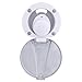 Ambassador Marine Recessed Shower- Arctic White Cup with Stainless Steel Lid, Small Arctic White Sprayer, 6' Stainless Steel Hose - 136-0048-AW-W