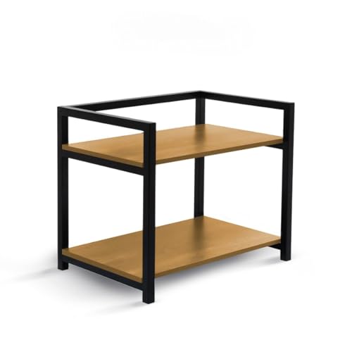 Image of TEKCOOL Microwave Stand,Kitchen Rack Oven Rack 2-Tier Counter Shelf,Space Saving Organizer, Two Layers Counter Top Organizer for Printers on Desk, Microwave Shelf Stand (Wooden)'