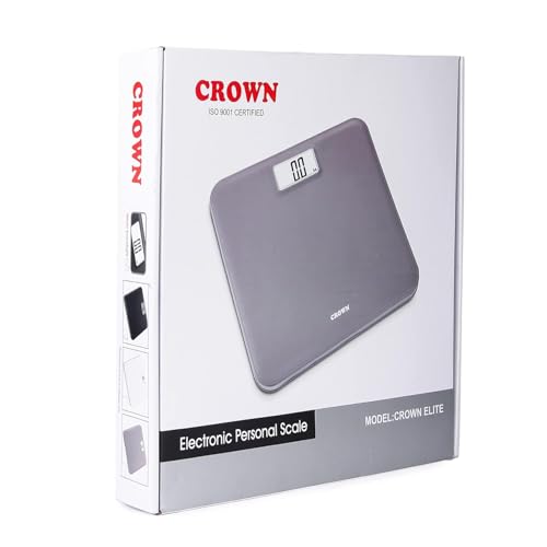 Image of CROWN ELITE Digital Weight Machine For Body Weight Weighing Machine Leather Look Fiber Body Digital Human Weighing Scale With Large Lcd Display (black),180 kg