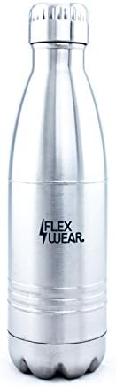 FlexWear 500ml/17 Ounce Double Walled Vacuum Insulated Stainless Steel Water Bottle for Hot or Cold Drinks, BPA Free, Hydration Bottle