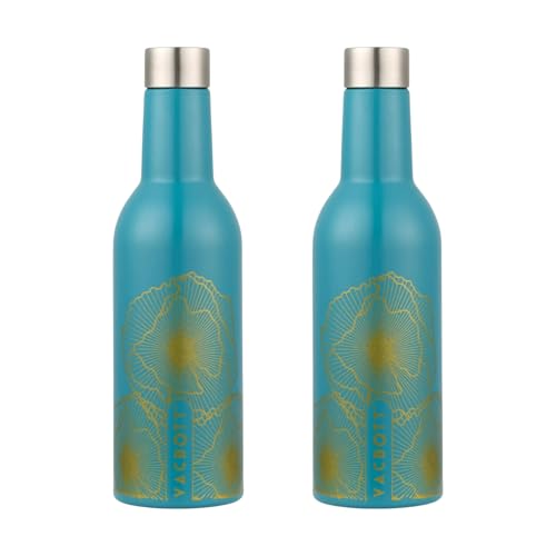 Image of Clay Craft Vacbott IVY Wine Double Walled|18 Hours Hot and 24 Hours|Cold Vacuum Insulated Flask Bottle|2 Piece, 1000 ml Steel Bottles for Travelling|BPA-Free|BIS Certified|1Year Limited Warranty