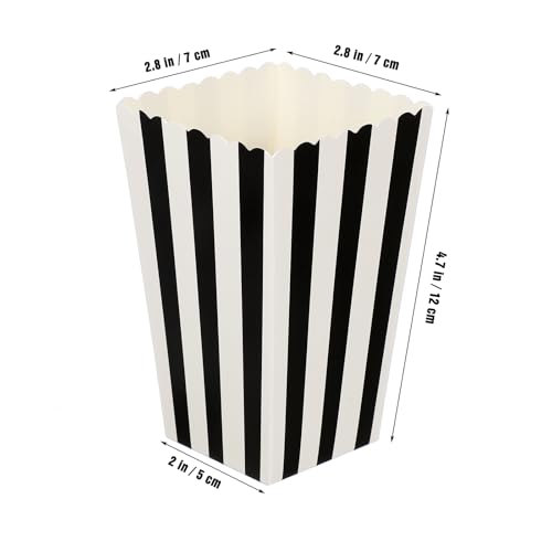 Popcorn-Kästen, Süßigkeit-Behälter-Papierstreifen-Kasten für Film-Partei-Bevorzugung, 24pcsBlack