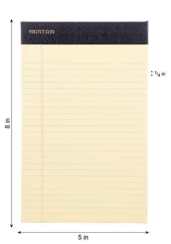 Image of Mintra Office Legal Pads, ((xPremium, 5in x 8in, Narrow (Canary), 36pk (6-6pks))