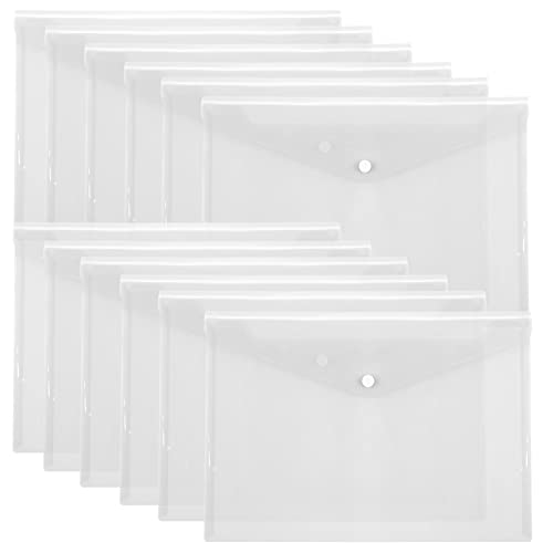Toplive File Folders,12 Packs Plastic Envelopes Clear...
