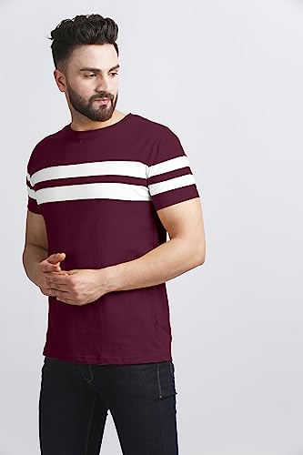 Image of AUSK T-shirt for Mens Double Stripes on Chest
