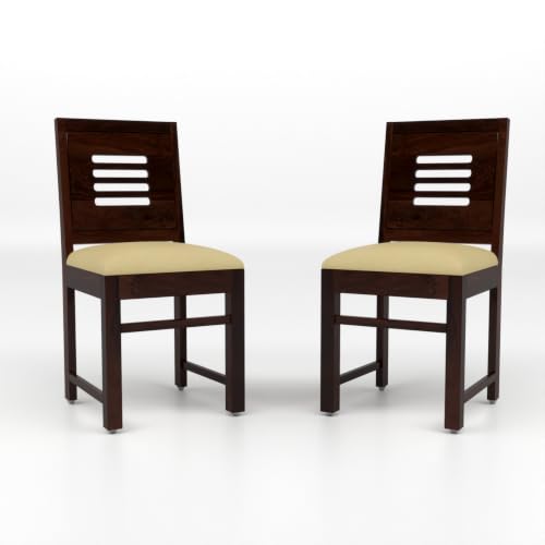 Image of Sheesham Wooden 2 Dining Chair Set for Living Room | Solid Wood Study Chair for Living Room | Office Chair for Home & Office | Rosewood Chair Set