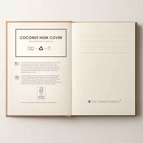 Image of Hardcover Notebook A5 | Premium Textured Diary for Writing, Office & Gifting | Coconut Husk Paper Cover | 160 Pages Ruled Journal