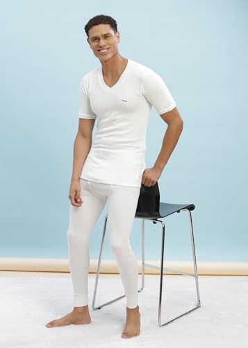 Image of Dollar Ultra Pack of 2 Combed Cotton Men V Neck Half Sleeve Thermal Top