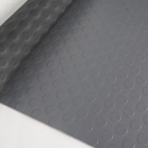 Tapis de Garage Tapis de Sol en Caoutchouc avec Motif de Pièces de Monnaie, Rouleau de Revêtement de Sol de Garage Coloré Antidérapant, Tapis de Sécurité...