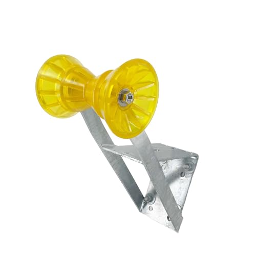 Sturdy Built Boat Trailer Winch Seat with Yellow PVC Roller and Bells for 2 inch and 3 inch Winch Posts, 27004