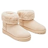 GLAMORA Botas de invierno para mujer con forro de pelo cálido, suela antideslizante y diseño térmico cómodo, estilo urbano moderno ideal para trabajo, caminar o uso diario