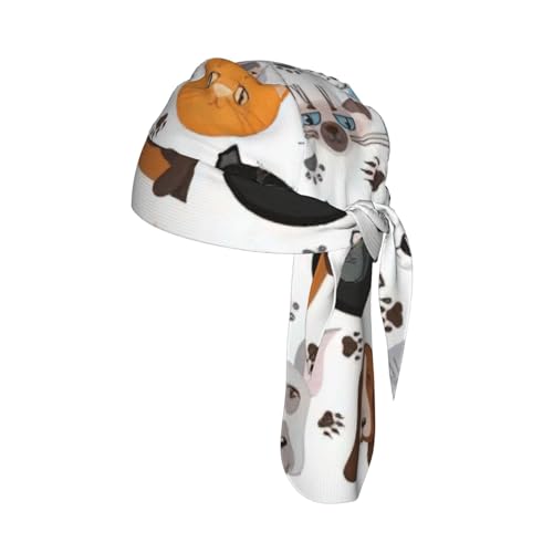 Gorra de ciclismo unisex con caras de gato y perro, diseño de labrador y beagle, elástica, ligera, para correr, entrenamientos, gorro transpirable