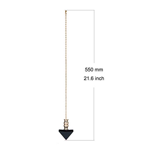 Image of Ceiling Fan Pull Chain, Fan Pulls Set with Connector, 2 Pack Crystal Black Pyramid Fan Pull Extension for Light Fan Chain