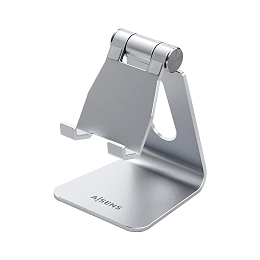 AISENS Soporte De Sobremesa Tamaño M Ajustable (1 Pivote) Para Movil / Tablet. Plata