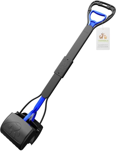 Image of TIMINGILA 33 inch Long Handle Portable Pet Pooper Scooper for Large and Small Dogs,High Strength Material and Durable Spring,Great for Lawns, Grass, Dirt, Gravel