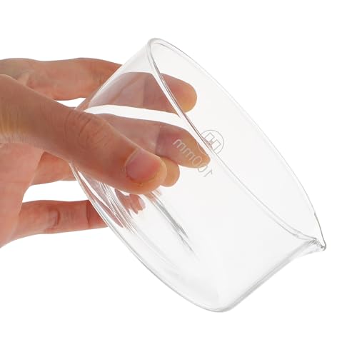 FRCOLOR Glass Crystallizing Dish with Spout 100mm Flat Bottom Laboratory Evaporation Dish Heat-Resistant Glassware for Scientific and Industrial Lab Use