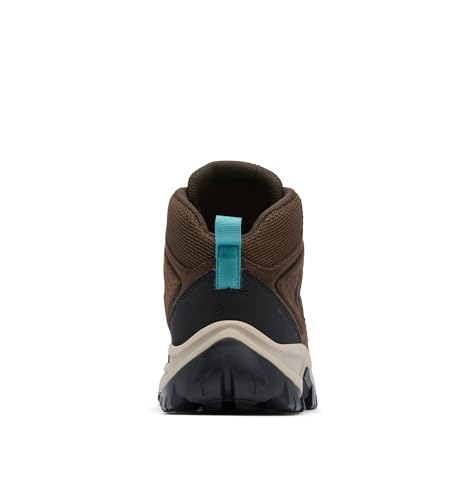 Columbia Womens Transverse Suede Waterproof Hiking Boot, Cordovan/Teal, 9 Wide