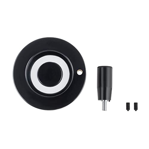 CNCMANS Hand Wheel with Revolving Handle Grip Outer Diameter 80mm Inner Diameter 8mm Hole Diameter for SFU1204 12mm Ball Screw Lathe Industrial Milling Machine (80 * 8mm)…
