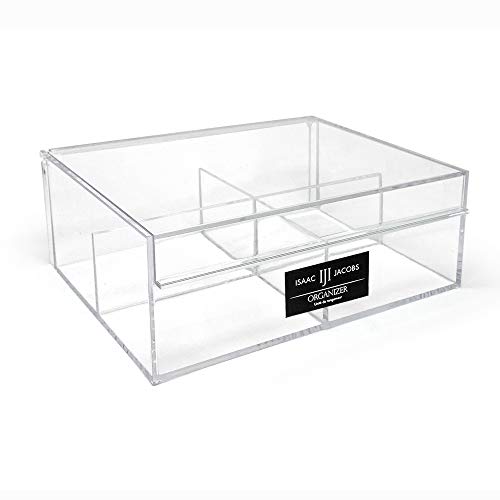 Isaac Jacobs 4-Compartment Clear Acrylic Organizer with Lid (6.7
