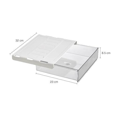 Image of oddpod Reed Under The Table Hidden Drawer /Acrylic Desk Organiser for Home & Office (White, Large)