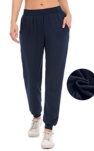 ATTRACO Women's Fleece Winter Joggers Pants Fitted Cuffed Ankle Womens Fleece Running Pants with Pockets M