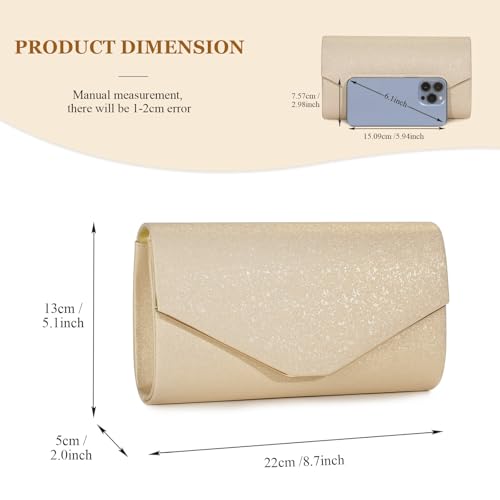 Image of UBAYMAX Clutch Purses for Women Formal Dressy Evening Handbags Crossbody | Sparkly PU Leather Envelope Clutch Bag Fancy Small Shoulder Bag for Wedding Party Cocktail Prom Engagement Formal Occasions