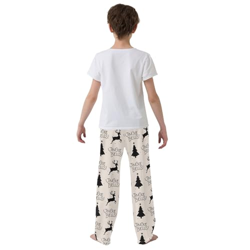 Jungle Bells Boys Long Pants Soft Trousers Elastic Waist Kids Lounge Bottoms with Pockets S-XL3