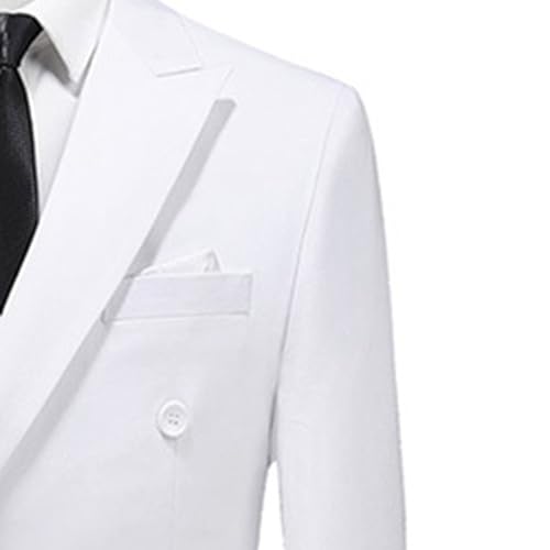 Men's Casual Suit Jacket Double Breasted Business Wedding Prom Blazer Jackets Slim Fit Lightweight Sport Coat3