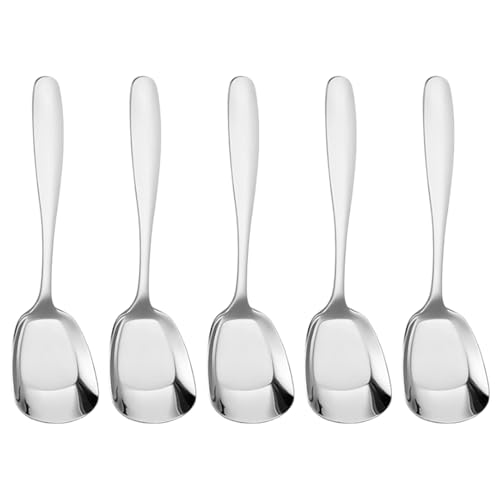 Cucchiai a testa quadrata | Cucchiaio da zuppa quadrato | Cucchiai da dessert | Cucchiai quadrati in acciaio inossidabile | Cucchiai da zuppa spessi alla moda | Cucchiai da tavola Cucchiai da cena