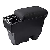 トヨタ ヤリスクロス 車用アームレスト コンソールボックス スライド式 肘掛け YARIS CROSS アームレストコンソール 車内収納ボックス 小物入れ 車内収納 インテリア PUレザー パーツ アクセサリー(黒＆黒ステッチ)