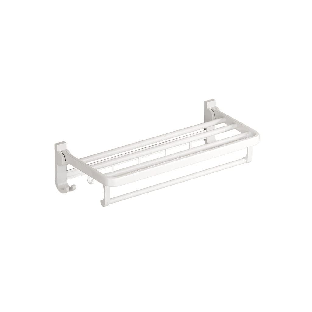 Toallero blanco sin agujeros de 70cm para almacenamiento en pared de baño
