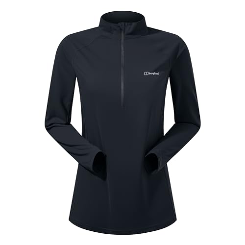Berghaus Camiseta de Manga Larga con Media Cremallera para Mujer, Absorbe la Humedad, Transpirable, respetuosa con el Medio Ambiente