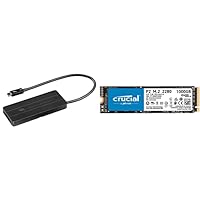 OWC Envoy Express Thunderbolt 3 NVMe SSD Laufwerksgehäuse Schwarz &amp; Crucial P2 CT1000P2SSD8 1TB Internes SSD, Bis zu 2400MB/s (3D NAND, NVMe, PCIe, M.2)
