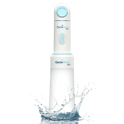 GenieBidet Upgraded 2025 Portable Bidet Rechargeable - Handheld Toilet Bidet Sprayer. On-The-Go Cleaning - Electric Sprayer for Women and Men. Personal Hygiene Cleaning/Postpartum Care.
