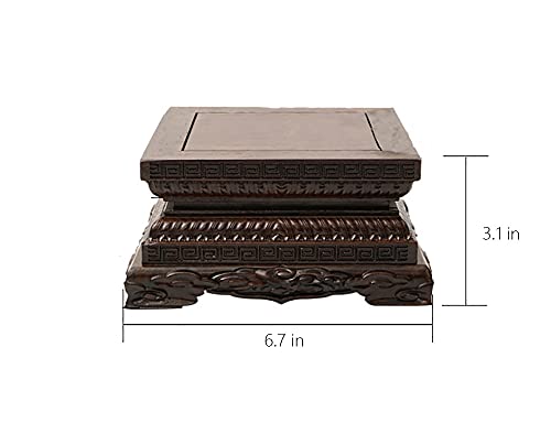Base de Madera Ébano para Estatua de Buda 6.7x6.7x3.1 in miniatura 2