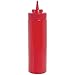 TableCraft Wide Mouth Squeeze Bottle Red, 24 oz, Plastic | 6/Pack