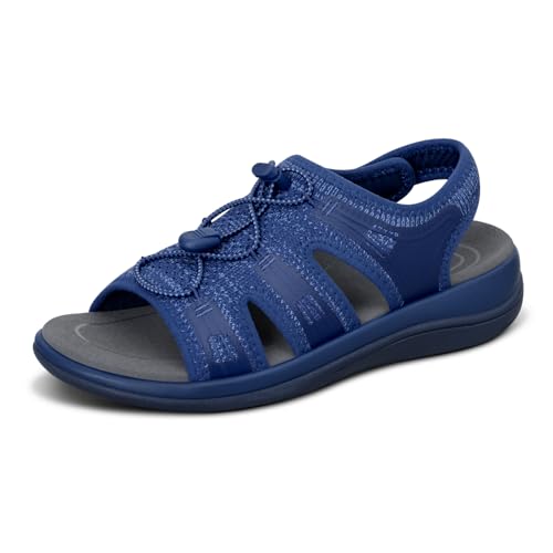 Image of Orthofeet Maui Orthopedic Women Walking Sandal | Adjustable, Stretchable, Breathable with Anatomical Arch Support, Ergonomic Cushioning, Wide Toe Box for Casual Outings