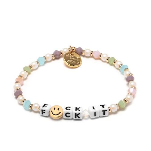 F*ck It Bracelet, The Original Word Bracelet, Made with Colorful Beads and Plated Brass Hardware, Handcrafted Design & Positive Message, Size ML