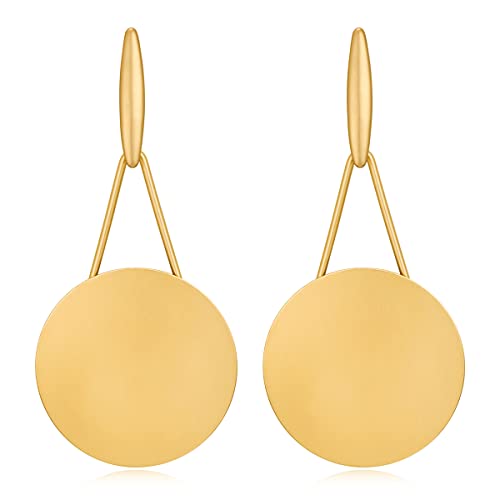MUYAN Fashion Large Disc Geometric Dangle Earrings for Women Statement Dangle Earrings Geometric Drop Earrings