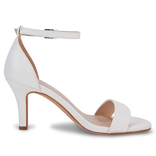 Ermonn Womens Ankle Strap Kitten Heels Open Toe Stilettos Classic Heeled Sandals Fashion Wedding Pump Shoes #TOP2