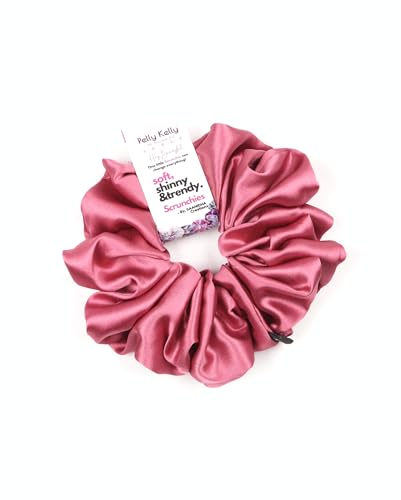 Image of Satin Scrunchies Hair Bands for Women | No-Damage Elastic Hair Ties for Ponytails & Buns | Fluffy & Stylish Rubber Bands | Extra Large Size | Pack of 5