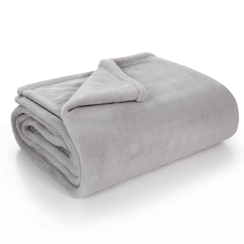 Image of LITTLE SPUD Baby Blankets, Soft Milky Plush Blankets for Newborns and Toddlers, 50x50 Inch Large Square Baby Blanket, Perfect Newborn Gifts, Grey