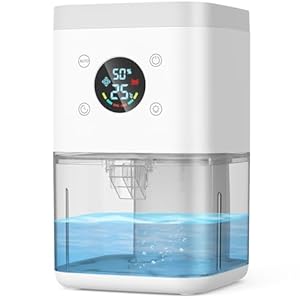 Dehumidifiers for home, 1800ml Dehumidifier for Drying Clothes, Quiet Dehumidifiers with timing, filter screenand intelligent dehumidification, Air Purification, Ideal for Bedroom Bathroom -White