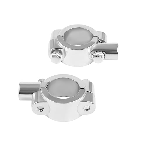 Godimg 10mm Motorrad Spiegelhalterung, Spiegel Lenkerhalterung,Universal 22mm Lenker,Chrom, für Kawasaki Suzuki ATV 4 Wheeler Quad Dirt Pit Pocket Bike Scooter