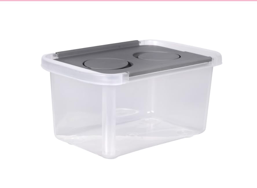 Generic SOL MAR Clear Plastic Storage Boxes with Split-Hinged Lids - Gray Versatile Organization Closets Lockers School Office Craft Rooms 2 Pack Bonus Item Jevetes