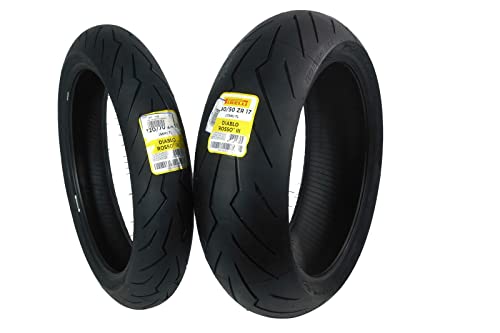 Pirelli Diablo Rosso III Front & Rear Street Sport Motorcycle Tires Rosso Three Rosso 3 (120/70ZR17 190/50ZR17)