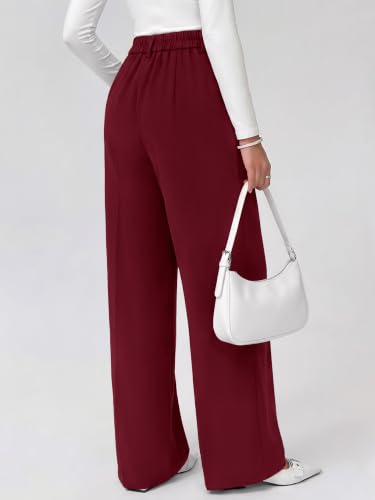 KIRUNDO 2026 Fall Wide Leg Pants for Women High Waisted Slack(Burgundy,M) - image 4
